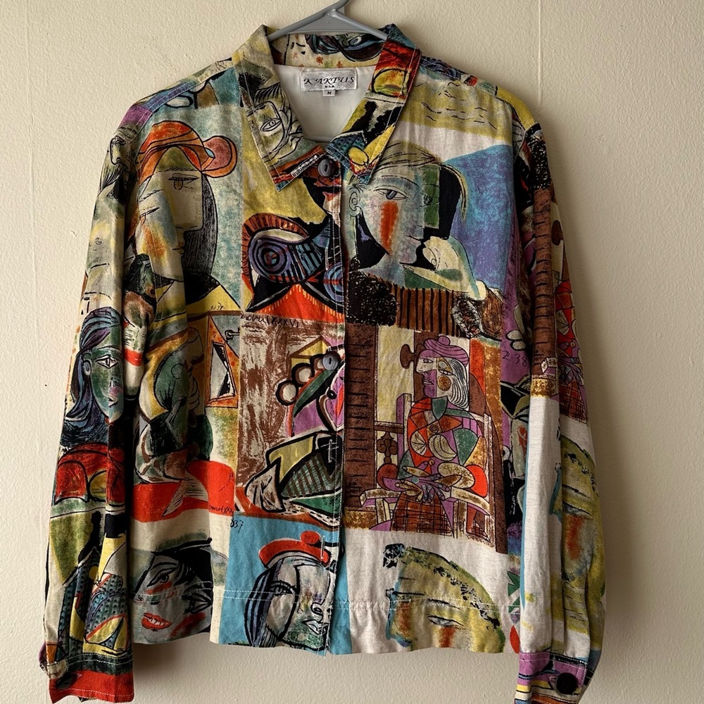 Vintage Kaktus Picasso Linen Jacket - M - Picture 2 of 16